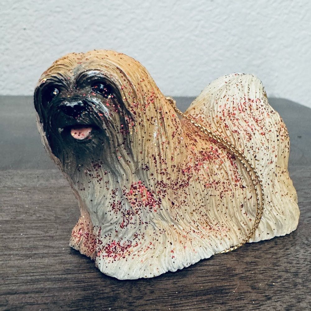Pekingese Shih Tzu Christmas Holiday Dog Figurine Ornament